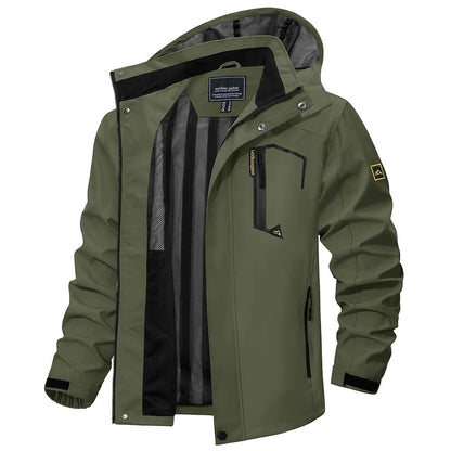 Jackets Mens Mesh Lined Waterproof Rain Jacket