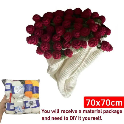 DIY Handmade Flower Crocheted Blanket Material Package Flower Bouquet