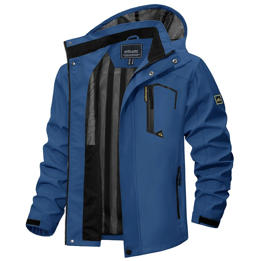 Jackets Mens Mesh Lined Waterproof Rain Jacket