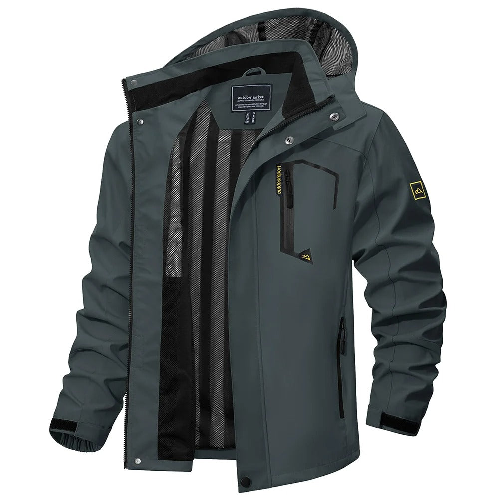 Jackets Mens Mesh Lined Waterproof Rain Jacket