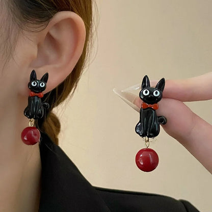 Cat Polymer Clay 3D animal Handmade earrings