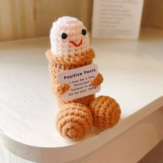 Positive Crochet Doll Funny Valentines Day Gift with Card