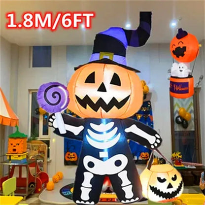 1.8M/6FT Halloween Inflatable Toy Giant Pumpkin Skull Ghost