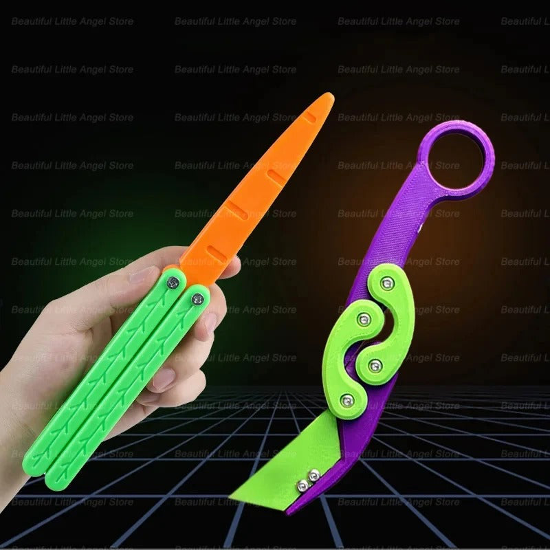 3D Printed Gravity Claw Knife Toy Stress Relief