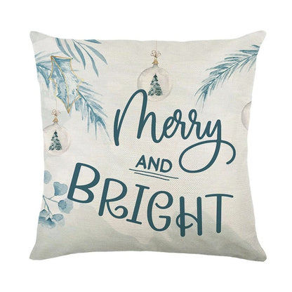 Linen Christmas Pillow  Cushion Cover 45x45cm