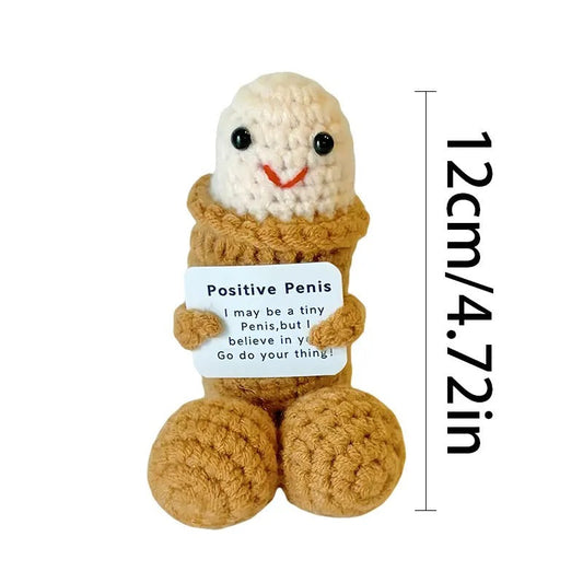 Positive Crochet Doll Funny Valentines Day Gift with Card