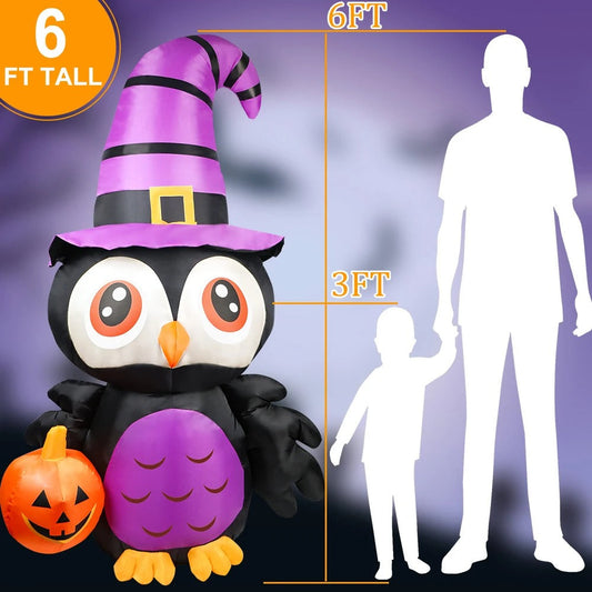 Owl Inflatables Halloween Decorations Pumpkin Creepy Terror Scary Props