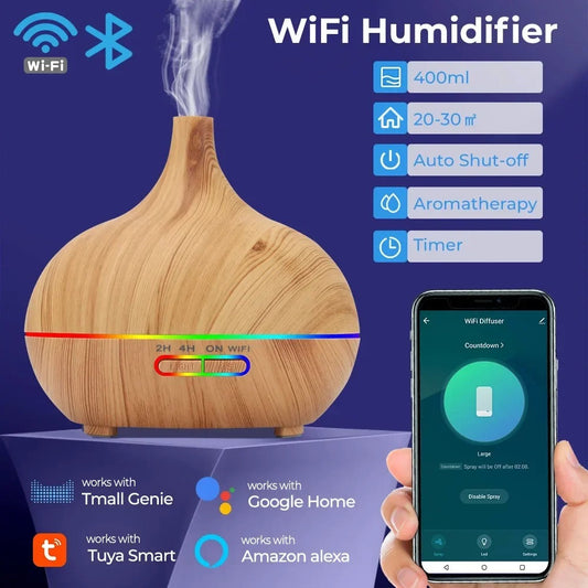 WiFi smart 550ML Electric Aroma Diffuser Essential Oil Diffuser Air Humidifier