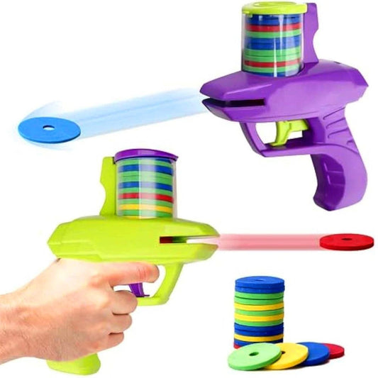 Foam Disc Gun Toy Flying Disc Shooting Launcher
