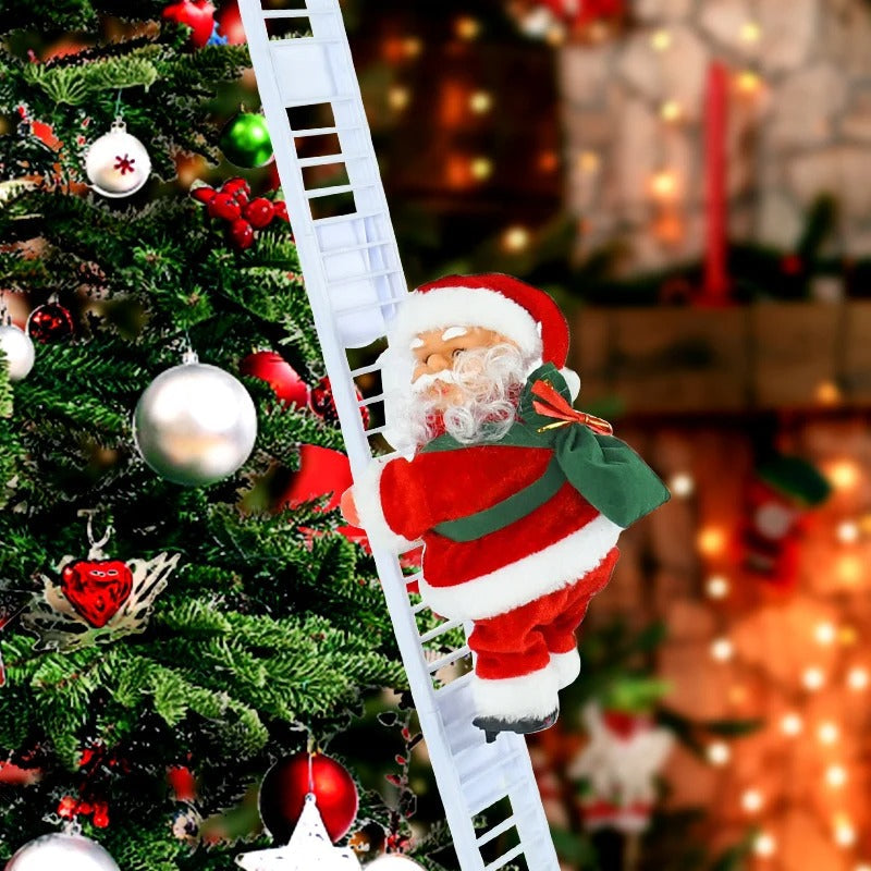 2024 Santa Claus Doll Climbing Ladder with Music Christmas Tree Ornaments Decorations