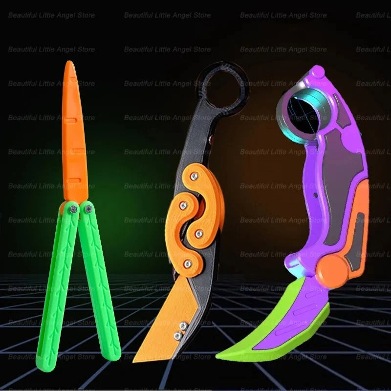 3D Printed Gravity Claw Knife Toy Stress Relief