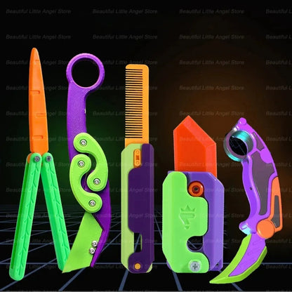 3D Printed Gravity Claw Knife Toy Stress Relief