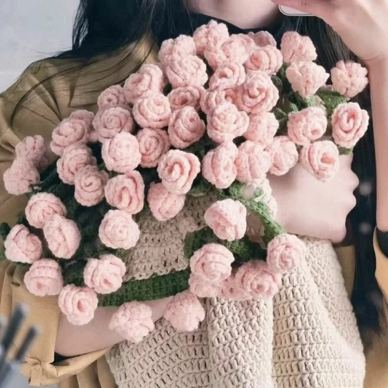 DIY Handmade Flower Crocheted Blanket Material Package Flower Bouquet