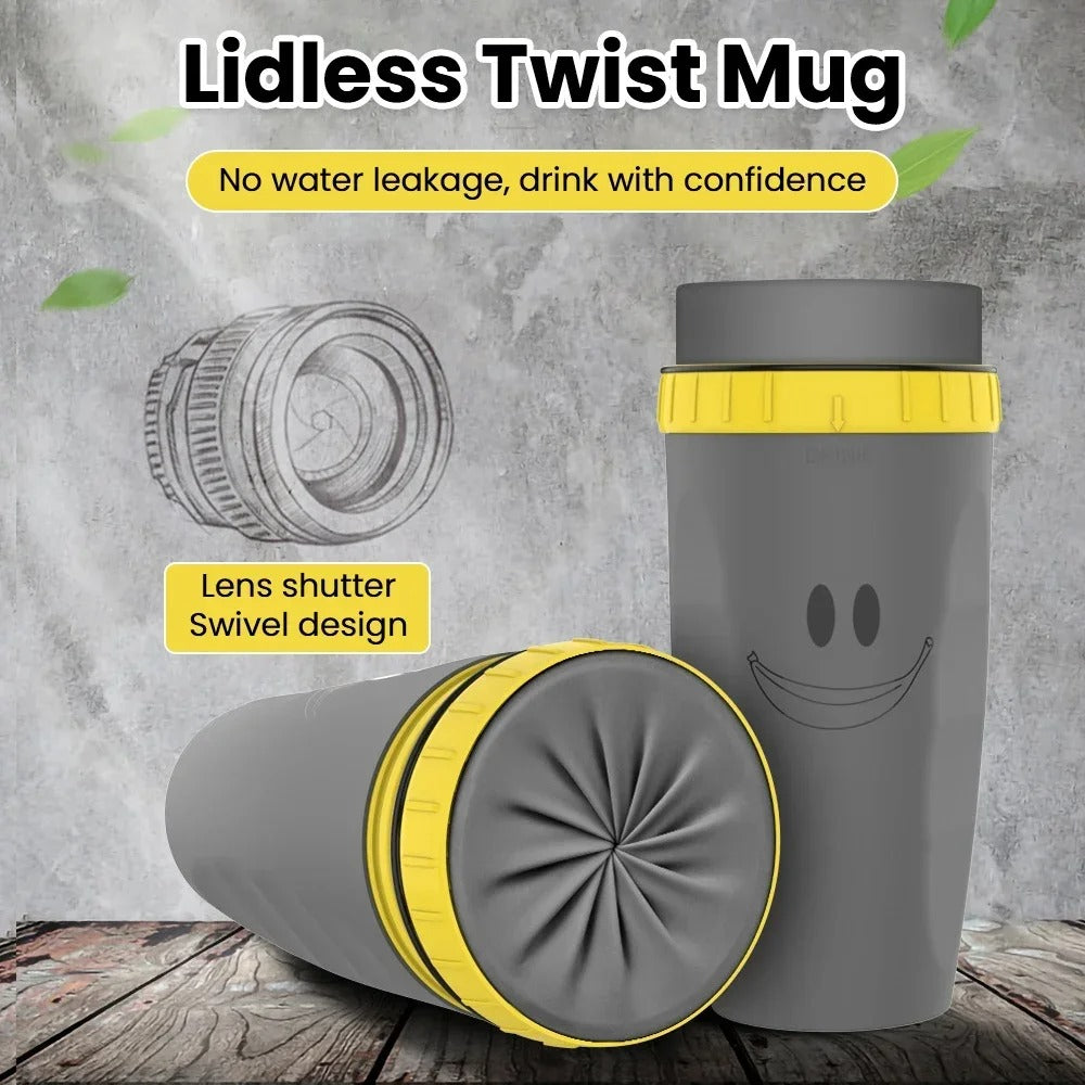 French Lidless Twist Cup Creative Plastic Insulated Mug