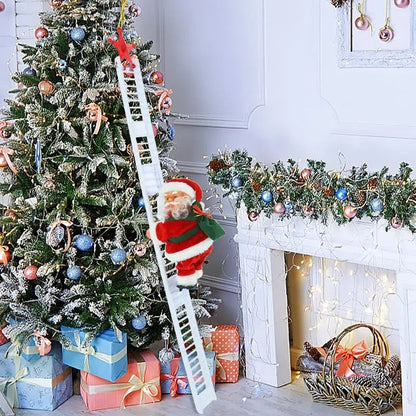 2024 Santa Claus Doll Climbing Ladder with Music Christmas Tree Ornaments Decorations