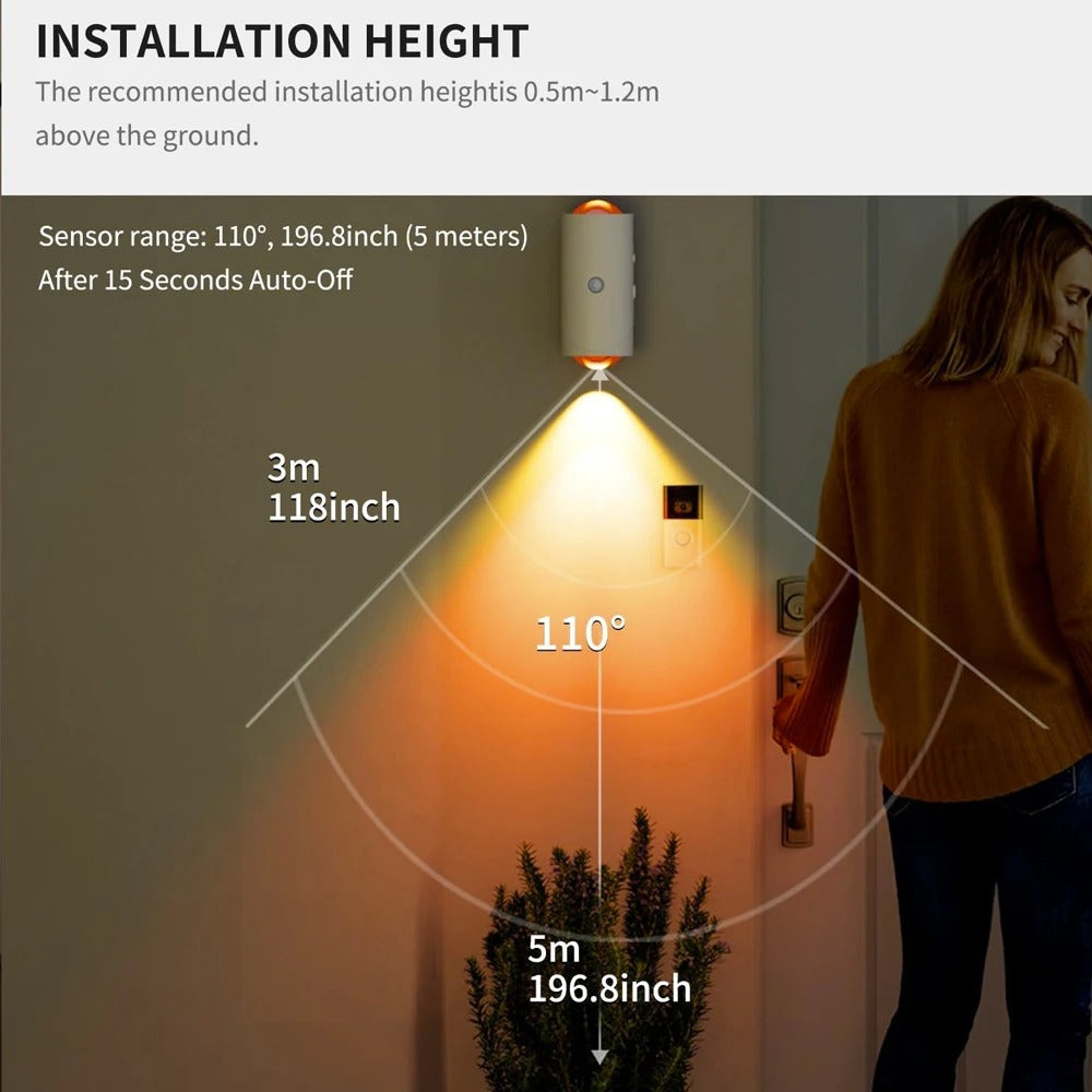 Smart Induction Wall Lamp Motion Sensor LED Night Light