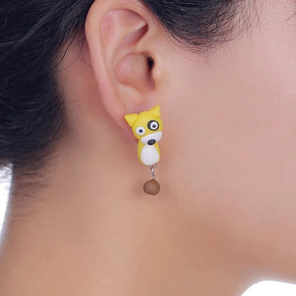Cat Polymer Clay 3D animal Handmade earrings