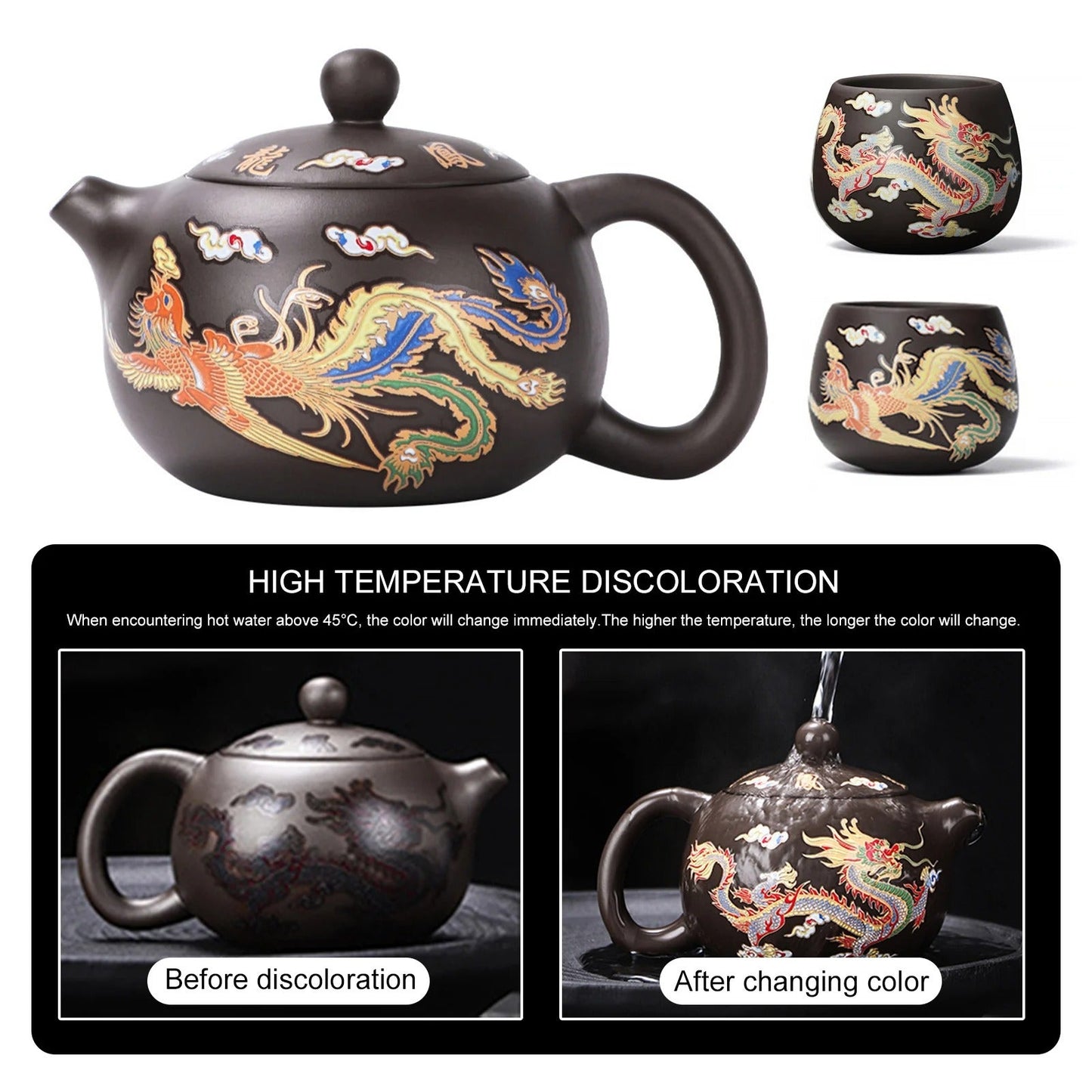 Dragons Color-changing Teapot