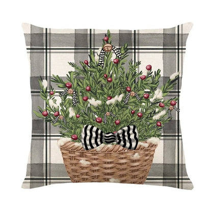 Linen Christmas Pillow  Cushion Cover 45x45cm