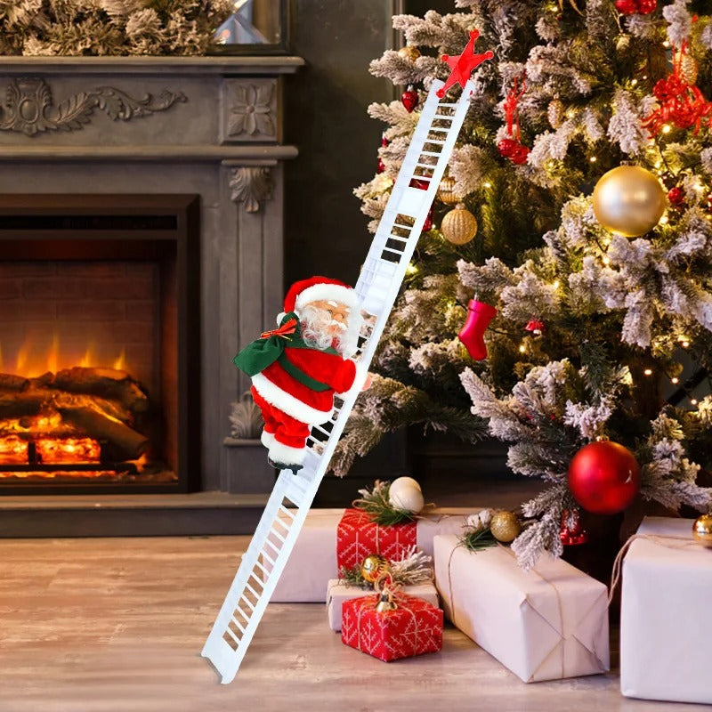 2024 Santa Claus Doll Climbing Ladder with Music Christmas Tree Ornaments Decorations