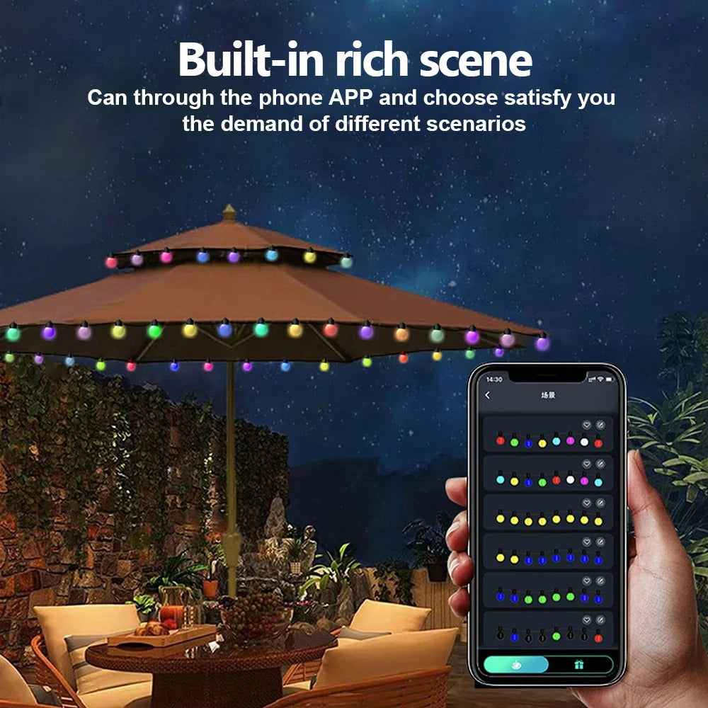 Smart APP RGB String Lights 33Ft 50Bulbs With Remote IP65