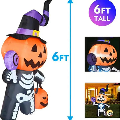 1.8M/6FT Halloween Inflatable Toy Giant Pumpkin Skull Ghost
