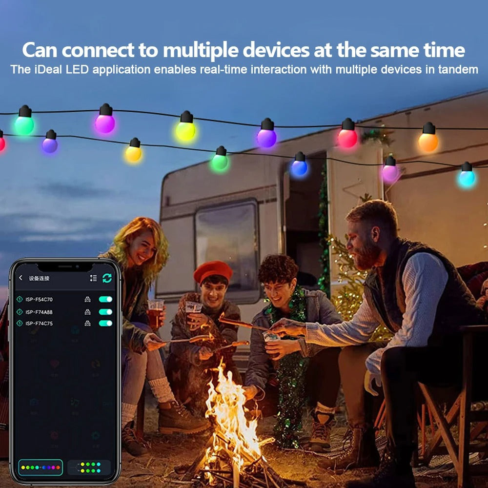 Smart APP RGB String Lights 33Ft 50Bulbs With Remote IP65