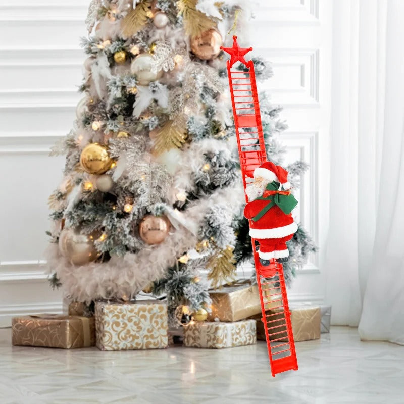 2024 Santa Claus Doll Climbing Ladder with Music Christmas Tree Ornaments Decorations