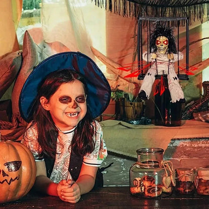 Prisoner Ghost In Cage Scary Skull Prop Electric Skeleton