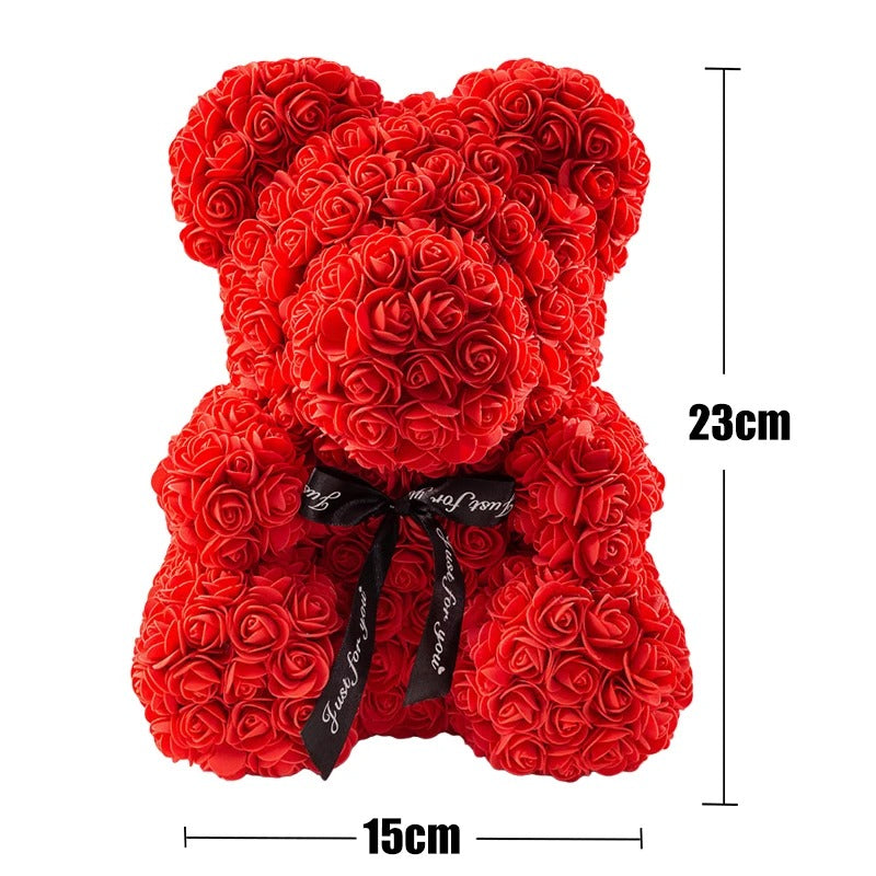Valentine Gifts Decoration Rose Bear Artificial Flowers