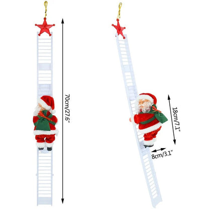 2024 Santa Claus Doll Climbing Ladder with Music Christmas Tree Ornaments Decorations