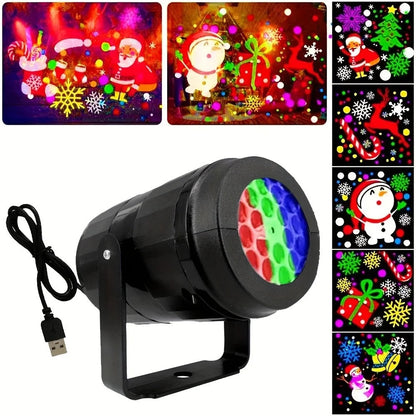 1pc Snowflake Christmas Laser Projector Light,16 patterns Waterproof Rotating