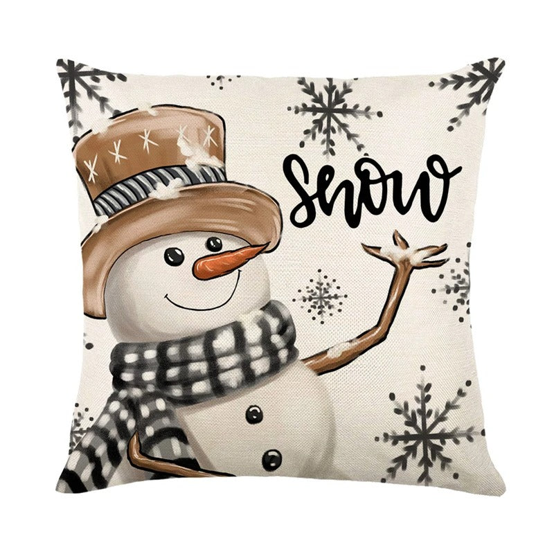 Linen Christmas Pillow  Cushion Cover 45x45cm
