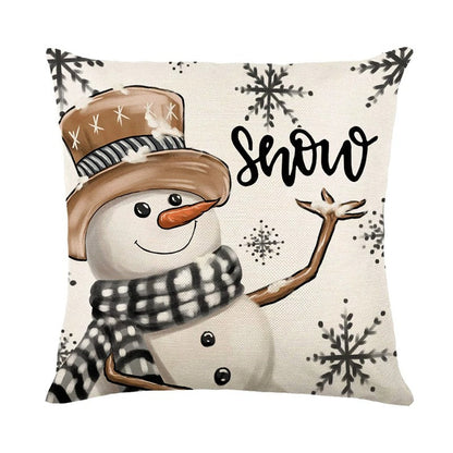 Linen Christmas Pillow  Cushion Cover 45x45cm
