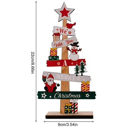 Desktop Christmas Tree Santa Claus DIY Decoration Wooden