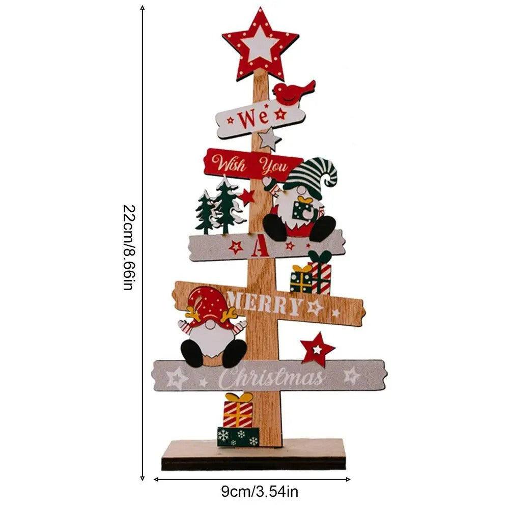 Desktop Christmas Tree Santa Claus DIY Decoration Wooden