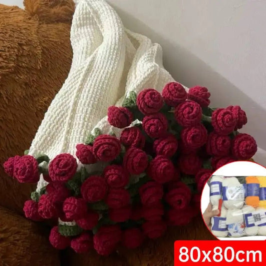 DIY Handmade Flower Crocheted Blanket Material Package Flower Bouquet