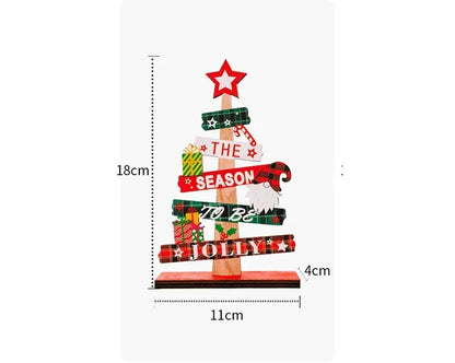 Desktop Christmas Tree Santa Claus DIY Decoration Wooden