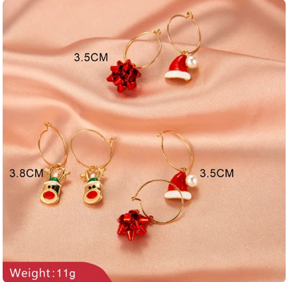 New Christmas Snowman Bells Dangle Earrings