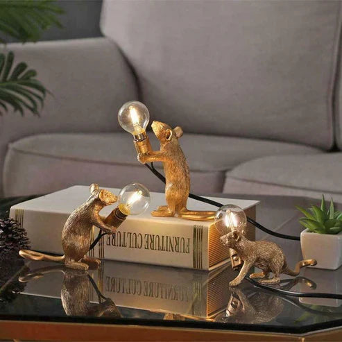 Gold Mouse Desk Lamps (3PCS)