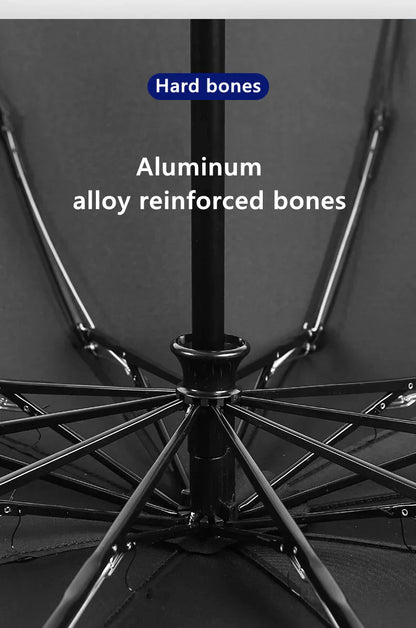 REFLECTIVE STRIPE REVERSE LED LIGHT AUTOMATIC UMBRELLA