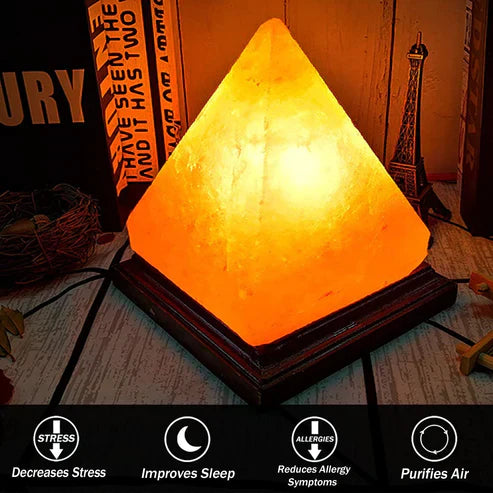 Wooden Base Himalayan Salt Lamp