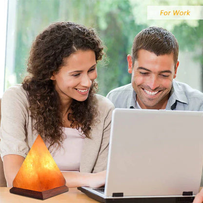 Wooden Base Himalayan Salt Lamp