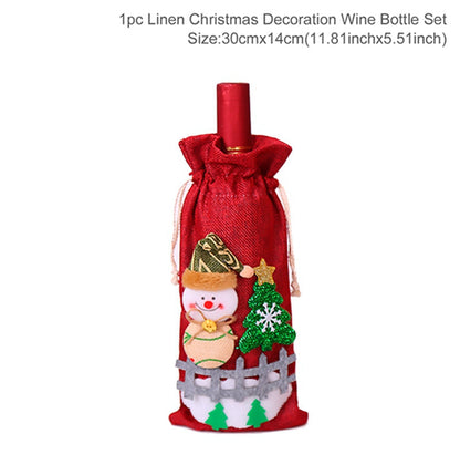 Christmas Wine Bottle Cover Merry Christmas Decorations