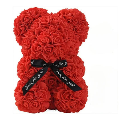 Valentine Gifts Decoration Rose Bear Artificial Flowers
