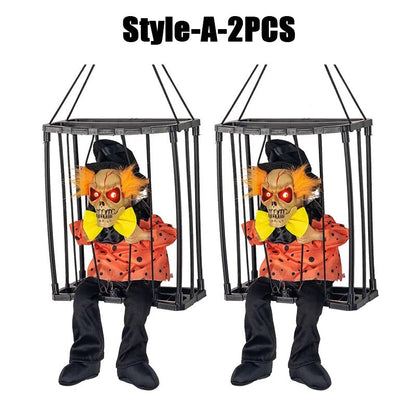 Prisoner Ghost In Cage Scary Skull Prop Electric Skeleton